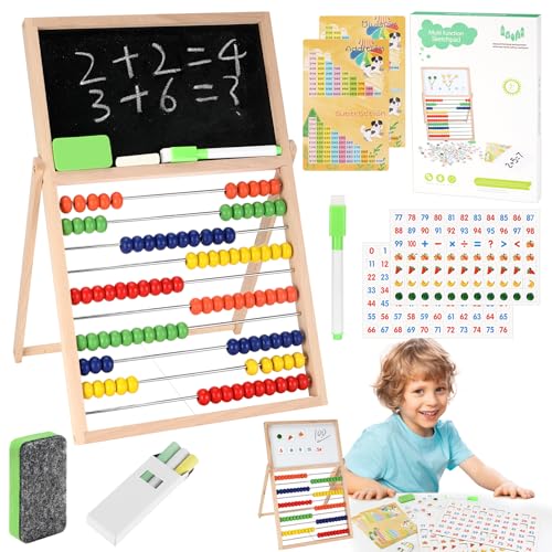 Tapvai Rechenschieber 1. Klasse, Rechenrahmen 100 Mehrfarbigen Perlen mit Magnetaufkleber, Abakus Spielzeug, Abakus Kinder, Abacus Mathe Abakus für Kinder mit 100 Perlen für Die Vorschulerziehung Tapvai Rechenschieber 1. Klasse, Rechenrahmen 100 Mehrfarbigen Perlen mit Magnetaufkleber, Abakus Spielzeug, Abakus Kinder, Abacus Mathe Abakus für Kinder mit 100 Perlen für Die Vorschulerziehung von Tapvai