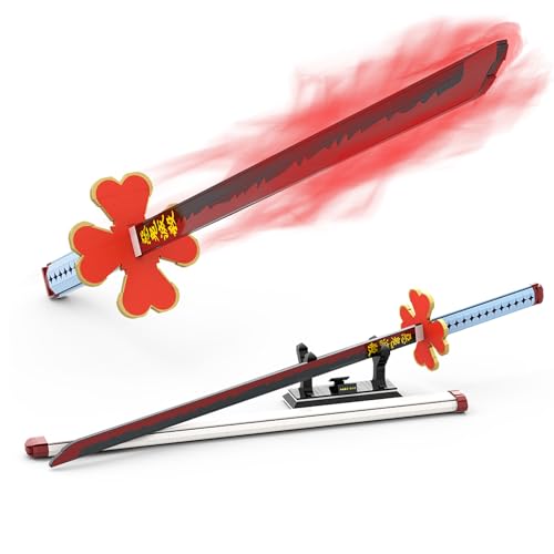 Tarcury Kanroji Mitsuri Anime Schwert Modellbausatz: 780-teiliges Bausteinsatz, 38,8 cm Katana mit Scheide und Ständer für Cosplay, geeignet für Kinder und Erwachsene von Tarcury