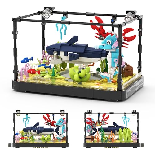 Tarcury Kreatives Aquarium Bausteinspielzeug - 648-teiliges Haifisch-Aquariummodell mit Seepferdchen, Krabben, Korallen, Wasserpflanzen, Schatztruhe Kinder und Erwachsene Tarcury Kreatives Aquarium Bausteinspielzeug - 648-teiliges Haifisch-Aquariummodell mit Seepferdchen, Krabben, Korallen, Wasserpflanzen, Schatztruhe Kinder und Erwachsene von Tarcury