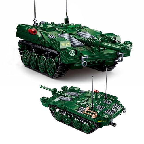 Tarcury Strv 103 Hauptkampfpanzer Bausteine - 692 PCS Armee Spielzeuge Mit 2 Spielzeug Soldaten - Aufregendes Militärmodell Für Kinder & Erwachsene von Tarcury