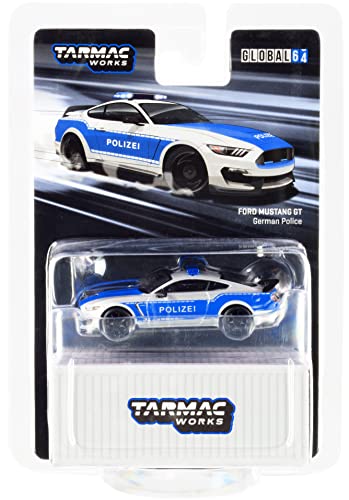 GT Polizei Deutsche Polizei Silber und Blau Global64 Serie 1/64 Druckguss Modellauto von Tarmac Works T64G-011-GP von Tarmac Works