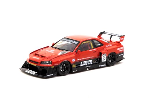 Tarmac T43-021-SIL Nissan Skyline LB-ER34 Super Silhouette rot Hobby43 Maßstab 1:43 Modellauto von Tarmac Works