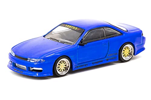 Tarmac T64G-018-BL Vertex Nissan Silvia S14 blau metallic Maßstab 1:64 Modellauto von Tarmac Works