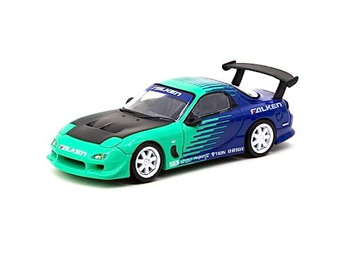 Tarmac T64G-TL022-FA Mazda RX-7 (FD3S) Falken grün/blau Maßstab 1:64 Modellauto von Tarmac Works