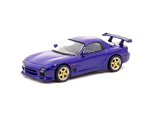 Tarmac Works T64G-012-BL Mazda RX-7 FD3S Mazdaspeed A-Spec RHD (Rechtslenker) Innocent Blue Mica Global64 Serie 1/64 Druckguss-Modellauto von Tarmac Works