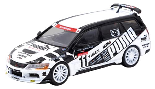 Tarmac T64-042-PU Mitsubishi Lancer Evolution Wagon Puma schwarz/weissSuper Taikyu 2000 Maßstab 1:64 von Tarmac Works