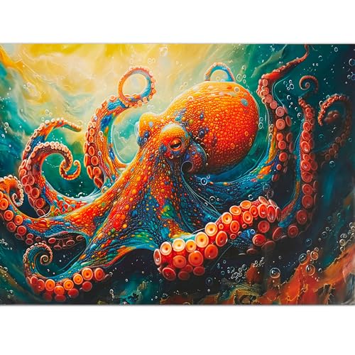 TaroKitc Jigsaw Puzzle 1000 Teile Puzzle für Erwachsene Familienspiel Riesiger Oktopus 27 x 20 Zoll Herausfordernde Familienaktivität Perfekt für Spieleabende von TaroKitc