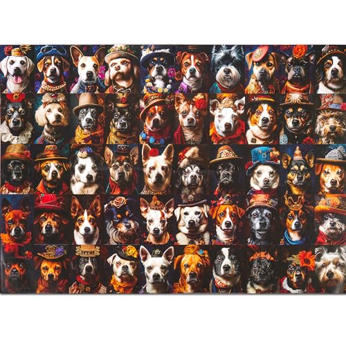 TaroKitc Puzzle 1000 Teile Puzzle für Erwachsene, Familienspiel, 50 Hunde, 68,6 x 50,8 cm, anspruchsvolle Familienaktivität, perfekt für Spieleabende von TaroKitc