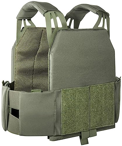 Tasmanian Tiger TT Plate Carrier LP MKII Leichter, Flacher Plattenträger, Unterzieh-Träger mit abnehmbaren Seitentaschen Olive L von Tasmanian Tiger