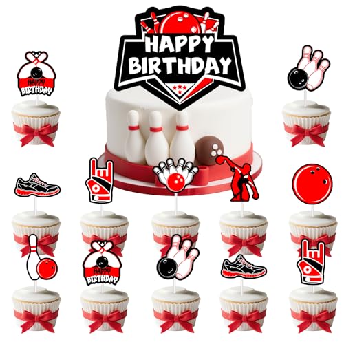 Tasoraor Bowling Tortendeko Geburtstag Deko - 25 Stück Bowlingkugel Geburtstagsdeko Rote Schwarz Kuchendeko, Cupcake Toppers für Kindergeburtstag Sport Mottoparty Dekoration Tasoraor Bowling Tortendeko Geburtstag Deko - 25 Stück Bowlingkugel Geburtstagsdeko Rote Schwarz Kuchendeko, Cupcake Toppers für Kindergeburtstag Sport Mottoparty Dekoration von Tasoraor