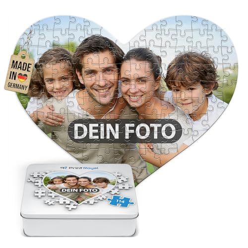 Foto-Puzzle 24-1000 Teile/inkl. Verpackung/mit eigenem Bild Bedrucken Lassen - Herzpuzzle 114 Teile - Metalldose von Tassendruck