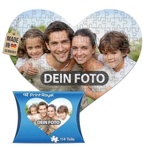 Fotopuzzle 24-1000 Teile zum selbst gestalten mit eigenem Bild Bedrucken Lassen Kartonverpackung mit Aufdruck Herzpuzzle 114 Teile von Tassendruck