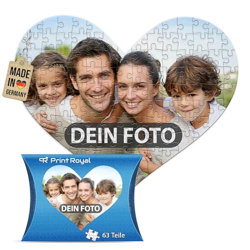 Foto-Puzzle 24-1000 Teile/inkl. Verpackung/mit eigenem Bild Bedrucken Lassen - Herzpuzzle 63 Teile - Kartonverpackung von Tassendruck