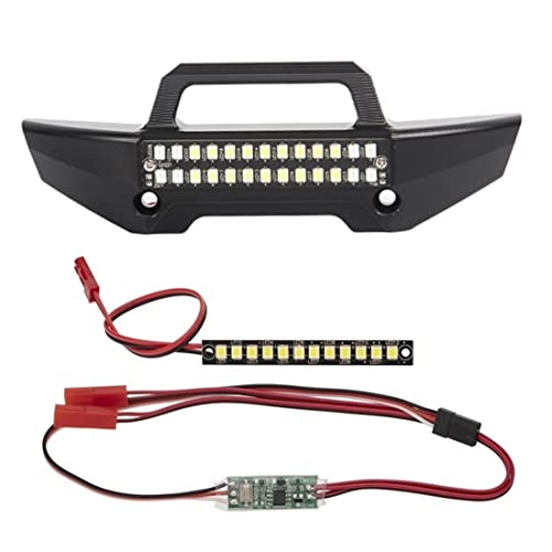 Tassety Metall-Frontstoßstange mit wasserdichter LED-Lichtleiste vorne hinten für 1/10 RC Auto Upgrade Teile Zubehör von Tassety