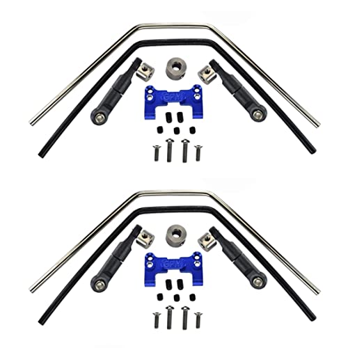 Tassety Metall-Stangen-Set vorne und hinten, für 1/8-Zoll-Schlitten, RC-Auto-Upgrade-Teile, Ersatzzubehör, Blau von Tassety