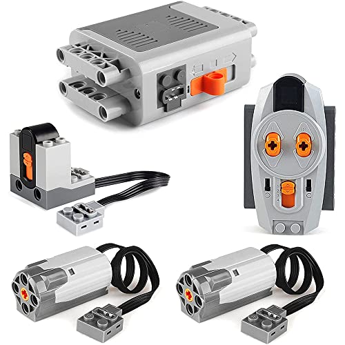 Tassety Motorisierte Bausteine mit Power-Funktion, 2 mittlere Motoren, 1 Batteriebox, 1 IR-Fernbedienung, 1 Empfänger, 5 Stück von Tassety