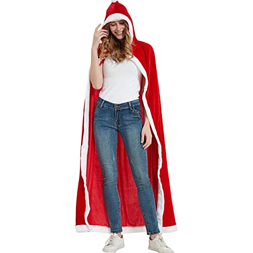 Tassety Weihnachtsumhang mit Kapuze, Kostüm für Damen, Cosplay, Bühnenauftrittskostüm, Größe L von Tassety