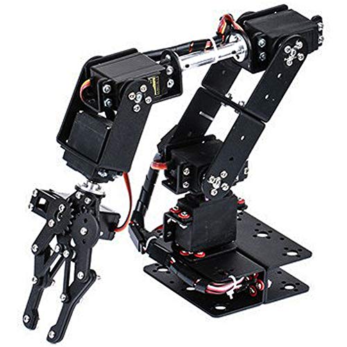 Tatiy 6DOF Robot Mechanical Arm Kit, Programmierroboter-Klemmhandklaue mit 6 Servomotoren, 180-Grad-Winkel-DOF-Manipulator-Industrieroboterteile für Den Hochschulunterricht von Tatiy