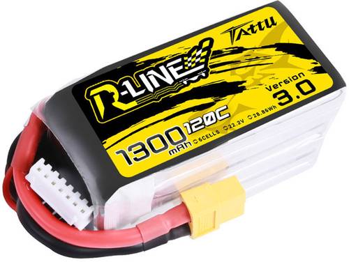 Tattu Modellbau-Akkupack (LiPo) 22.2V 1300 mAh Zellen-Zahl: 6 120 C Softcase XT60 von Tattu