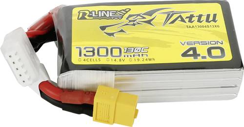 Tattu Modellbau-Akkupack (LiPo) 14.8V 1300 mAh Zellen-Zahl: 4 130 C Block XT60 von Tattu