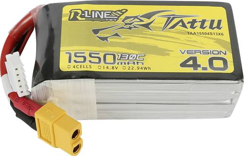 Tattu Modellbau-Akkupack (LiPo) 14.8V 1550 mAh Zellen-Zahl: 4 130 C Block XT60 von Tattu