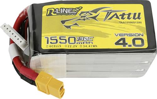 Tattu Modellbau-Akkupack (LiPo) 22.2V 1550 mAh Zellen-Zahl: 6 Block XT60 von Tattu