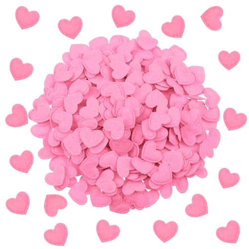 300 Stück Valentinstag Filz Herzen Dekoration Filz Herzen Aufkleber Bunte Filz Herz Handwerk Mini Herz Formen Dekorative Konfetti für Hochzeit Dekoration Supplies (Rosa) von Tatuo