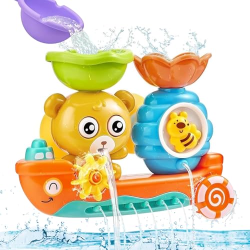 Badewannenspielzeug ab 1 2 3 4 Jahr,Badespielzeug Baby ab 1 Jahr,Bär und Bee,Kinder Badewann Wasserspielzeug,Wasserspielzeug Baby,Badewannenspielzeug für die Dusche für Jungen Mädchen ab 1 2 3 Jahre von Taufe