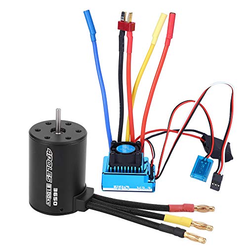 1/10 RC Motor ESC, wasserdicht Hochleistungs 3650 Motor 3100kv + bürstenloses ESC RC Zubehör Ersatzteil für 1/10 RC Automodell(schwarz (45V)) Zubehör Für Modellflugzeuge von Tbest