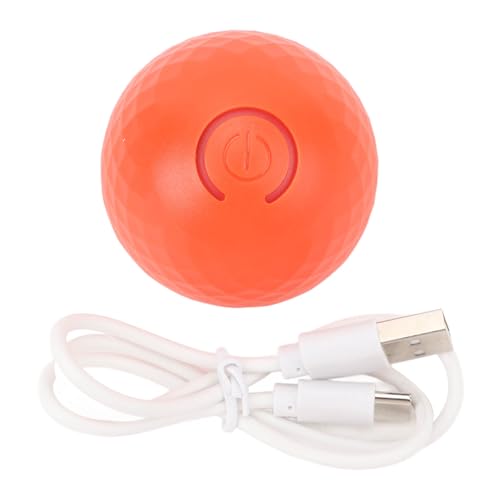 Aktiver Rollender Hundeball, PC-TPU-Bewegungsball, Interaktives Spielzeug für Haustiere, Automatische Bewegung mit LED-Licht für Kleine, Mittelgroße und Große Hunde (ORANGE) von Tbest