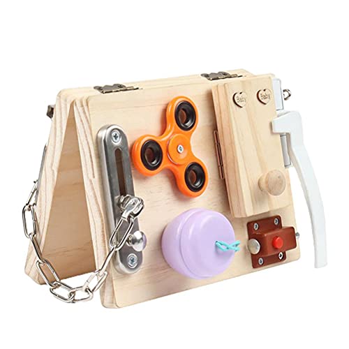 Besetztes Brett, Lernbrett, Altes Faltbares Sensorisches Aktivitätsspielzeug für Reisen, Auto, Flugzeug, Bestes Babyspielzeug aus Holz mit Geschenkbox von Tbest