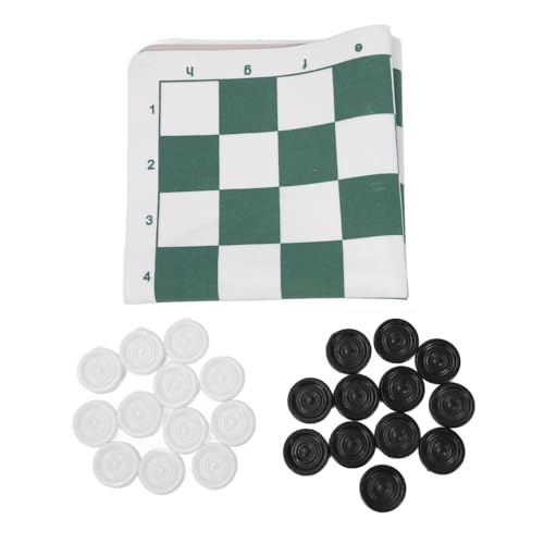 Checkers -Set, Pädagogische Tragbare Faltbare PU -Leder -Checkers Set Brettspiel, Familienversammlungen, Partys (Green) von Tbest