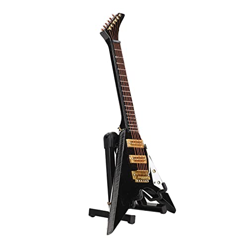 Puppenhaus-E-Gitarre, Miniatur-Instrumentenmodell in Schwarz, 18 cm, Gute Heimdekoration für Musikzimmer, Tolles für Musiker von Tbest