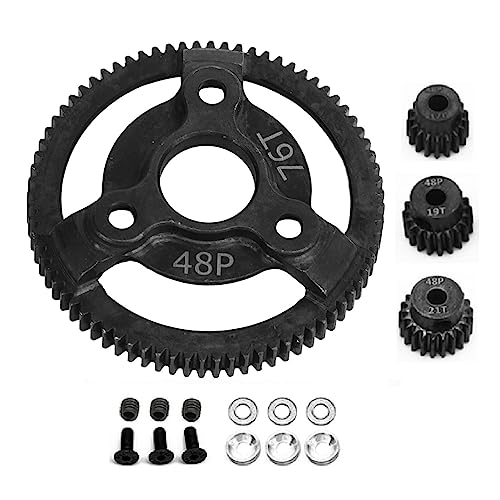 RC Car Gear Kit, 48P 76T Big Gear 19T 20T 21T Ritzel RC Car Ersatzgetriebe High Speed ​​Gear Kit für Traxxas Slash 2WD 1/10 RC Car von Tbest