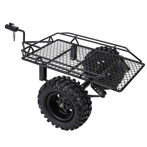 RC Eimer Schleppendes Auto, Metall RC Eimer Anhänger Simulation Schleppendes Auto für D90 SCX10 CC01 1/10 DIY Teile(Schwarz) Automodell Spielzeug von Tbest