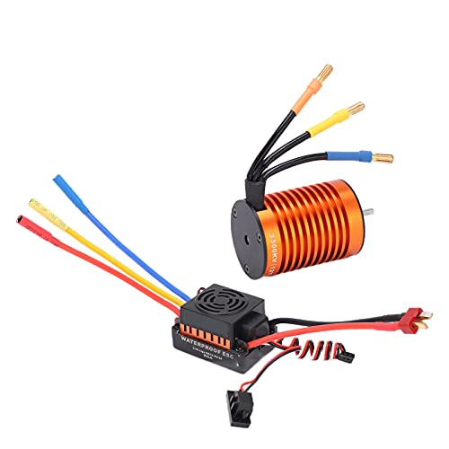 RC Motor ESC Combo, F540 3300KV 4P Bürstenloser Motor Wasserdichter 60A Elektrischer Geschwindigkeitsregler für 1/10 RC Car Upgrade Teile von Tbest