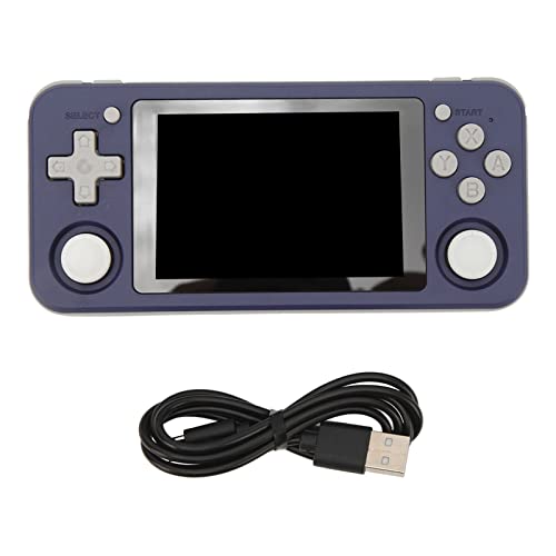 Tbest Retro-Handheld-Spielekonsole mit RK3326-Chip, 3,5-Zoll-IPS-Bildschirm, 64 GB Speicher, Unterstützt Verschiedene Spiele für, PS1, NDS, N64 und Mehr (Purple) von Tbest