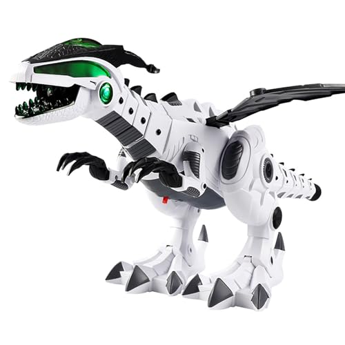 Spray-Dinosaurier-Spielzeug, Tyrannosaurus Rex Toysery, Wandelndes Dinosaurier-Spielzeug mit Schwanzschaukel, Flügelschaukel, Farblichtern für, Kleinkinder, und Mädchen (White) von Tbest