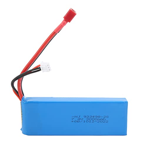 Tbest 3000 MAh 7,4 V Lithium-Akku mit T-Typ-Stecker für WLtoys 124018 124019 144001 Automodell ändern von Tbest