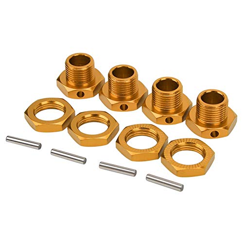 Tbest 4 Stücke Rc Hex Koppler Kit, 17 Mm Rad Hex Koppler Aluminiumlegierung Spielzeugauto Hex Fahrer Für 1/8 Rc Fahrzeug(Gelb) Auto-Modelle von Tbest