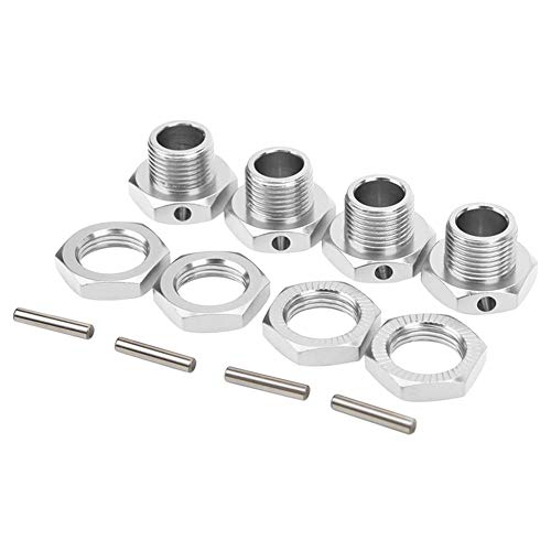 Tbest 4 Stücke Rc Hex Koppler Kit, 17 Mm Rad Hex Koppler Aluminiumlegierung Spielzeugauto Hex Fahrer Für 1/8 Rc Fahrzeug(Silber) Auto-Modelle von Tbest