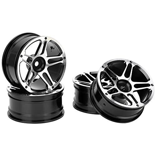 Tbest 4PCS RC-Auto-Radnaben, 1,9-Zoll-Radnaben aus Aluminiumlegierung, Upgrade-Teile für 1:10 Ferngesteuertes RC-Kletter-Drift-Auto (Black) von Tbest