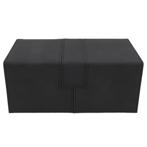 Tbest Kartendeck-Box, Magnetverschluss, Großes Fassungsvermögen, PU-Leder, Spielkarten-Aufbewahrungsbox mit 3 Schubladen (Black) von Tbest