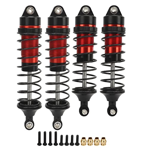 Tbest RC-Auto-Stoßdämpfer, Aluminiumlegierung RC-Stoßdämpfer-Set Hinten Vorne für Slash 4x4 1/10 (Rot) von Tbest