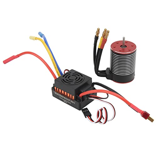 Tbest RC-Brushless-Regler, 60 A, Wasserdicht, Staubdicht, 5200 KV, Universelles ESC-Kombiset mit Spule aus Reinem Kupfer, für 1/10 1/12 1/16 RC-Auto HSP Redcat Axial SCX10 D90 HPI von Tbest