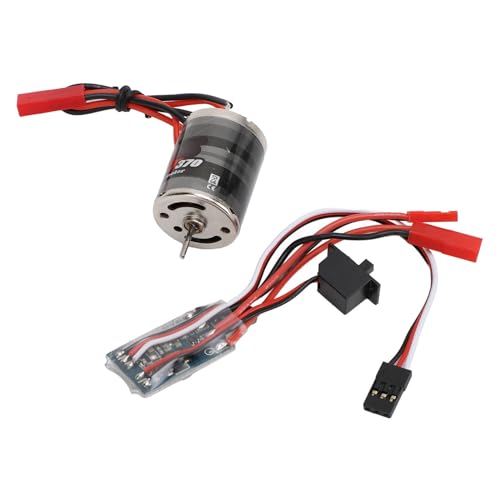 Tbest RC-Bürstenmotor-ESC-Kombination, Edelstahlmotor und ESC-Kombination, Geräuscharmer JST-Stecker, 31T-Bürstenmotor und 30A-Bürstenregler für 1/16 1/18 RC-Autos von Tbest