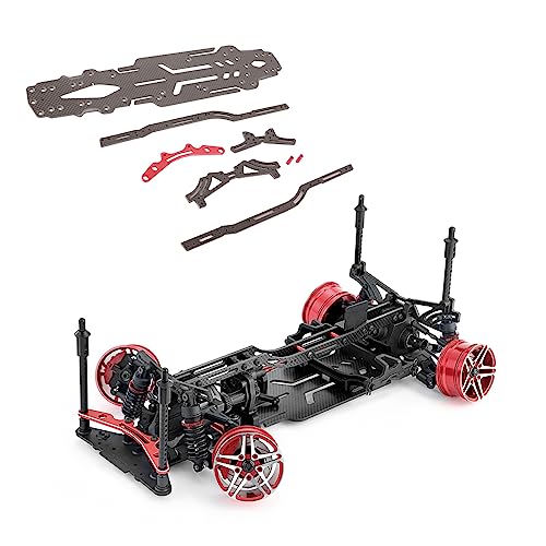 Tbest RC-Car-Upgrade-Kit aus Kohlefaser und Aluminium, Werten Sie Ihr 1/10 RC Drift Car mit Einem Hochpräzisen Chassis auf, für MST FXX 2.0S (Black) von Tbest