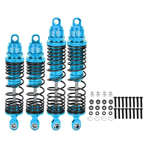 Tbest RC-Metall-Stoßdämpfer-Dämpfer, Stoßdämpfer Vorne und Hinten aus Aluminiumlegierung für 4 /Slash 1/10 RC-Autos, Sanftes Fahren mit Elastischer Feder, Perfektes RC-Car-Zubehör (Blue) von Tbest