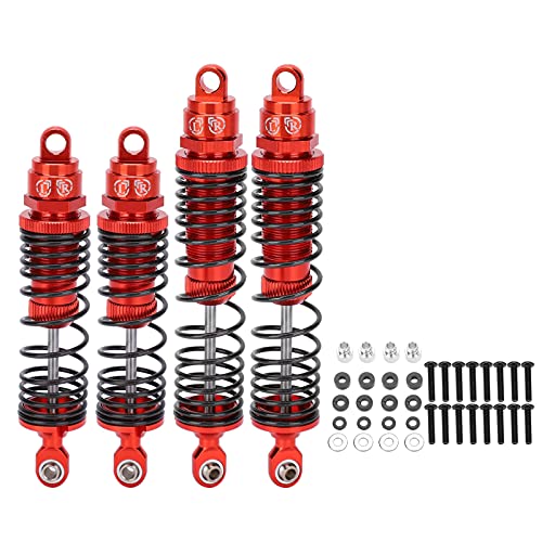 Tbest RC-Metall-Stoßdämpfer-Dämpfer, Stoßdämpfer Vorne und Hinten aus Aluminiumlegierung für 4 /Slash 1/10 RC-Autos, Sanftes Fahren mit Elastischer Feder, Perfektes RC-Car-Zubehör (Rot) von Tbest