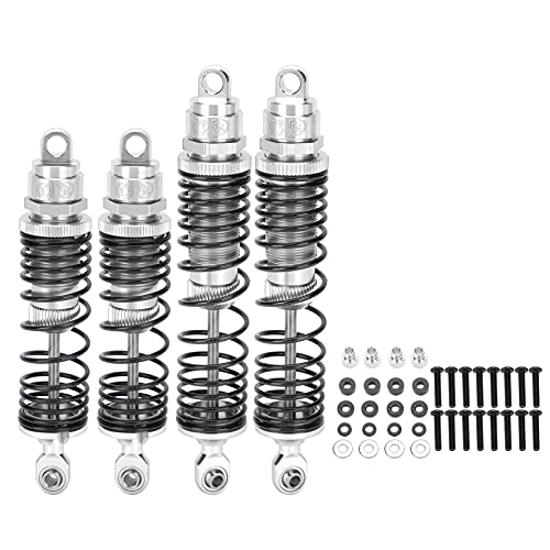 Tbest RC-Metall-Stoßdämpfer-Dämpfer, Stoßdämpfer Vorne und Hinten aus Aluminiumlegierung für 4 /Slash 1/10 RC-Autos, Sanftes Fahren mit Elastischer Feder, Perfektes RC-Car-Zubehör von Tbest